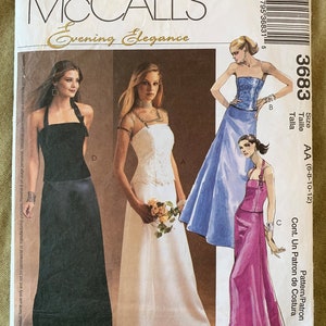 McCall&#39;s Pattern 3683, Evening Elegance, Misses&#39;/Miss Petite Lined Tops and Skirts, CUT, Size AA (6-8-10-12)