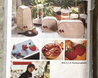 Patrón Simplicity vintage de los años 70 9255, Manualidades de cocina (Fundas para electrodomésticos, agarraderas, delantales, manteles individuales, servilletas), CORTE, Talla única