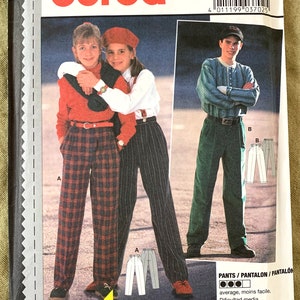 Vintage 1990&#39;s Burda Pattern 3702, Children&#39;s Pants, UNCUT, Size 10/11/12/13/14/15