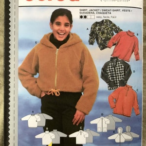 Vintage 1990&#39;s Burda Pattern 3155, Child&#39;s Shirt and Jacket, UNCUT, Size 8-16