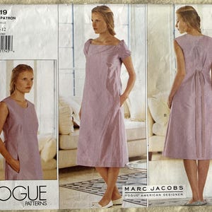 Vintage 2000&#39;s Vogue Pattern 2419, Vogue American Designer, Marc Jacobs, Misses&#39; Dress, CUT, Size 8-10-12