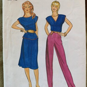 Vintage Butterick Muster 4188, Misses&#39; Top/Rock/Hose, UNCUT, Größe 14