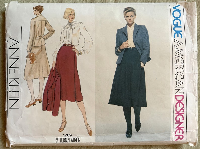 Vintage 1980's Vogue Pattern 1789, American Designer, Anne Klein ...