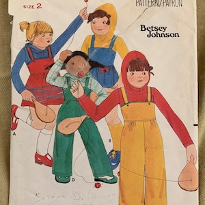 Vintage Butterick Betty Johnson Pattern 5578, Child&#39;s T-Shirt/Jumper/Jumpsuit, CUT, Size 2