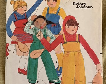 Vintage Butterick Betty Johnson Pattern 5578, Child's T-Shirt/Jumper/Jumpsuit, CUT, Size 2