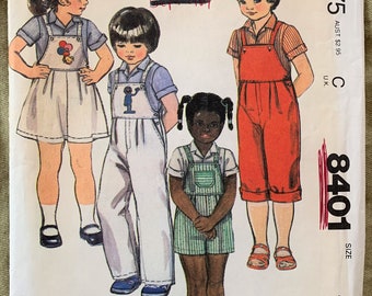 Vintage McCall's Sesame Street Pattern 8401, Chidren's Shirt/Jumper/Overalls/Transfers, UNCUT, Size 4 or 6