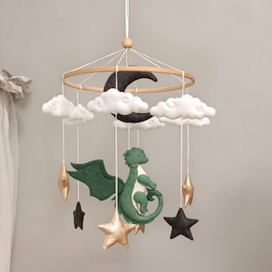 Dragon baby mobile for crib, New baby gift, Nursery decor, Baby shower gift