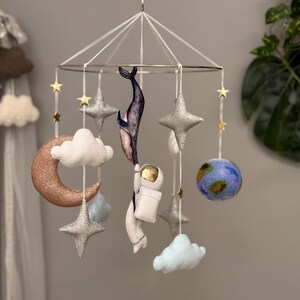 Space baby mobile, Outer space mobile, Personalised new baby gift, Solar system mobile, Crib mobile, Baby mobile hanging