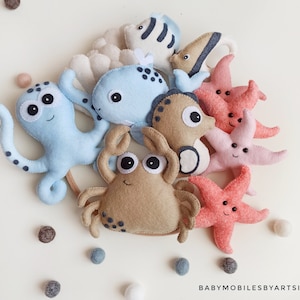 Sea creatures baby mobile, Ocean crib baby mobile, Under the sea mobile, Girl mobile baby, Nautical mobile, Pregnancy gift, Baby shower gift