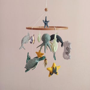 Ocean baby mobile for crib,  Under the Sea life mobile, Sea creatures baby mobile, Baby shower gift