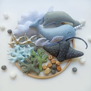 Baby mobile, Ocean mobile, Nautical crib mobile, Babyshower gift, Ocean nursery decor