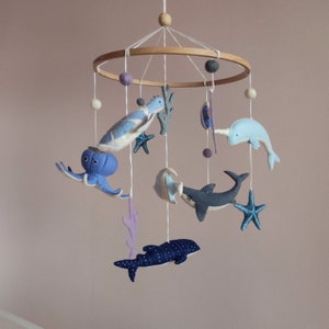 Sea creatures baby mobile, Ocean cot mobile, Octopus mobile nursery, Sea turtle/Whale/Octopus/Shark nursery decor, Baby shower gift crib