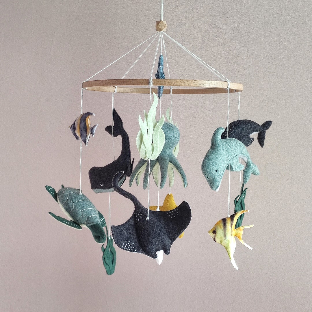 Sea Animal Mobile, Ocean Baby Mobile, Sea Creature Baby Mobile, Whale
