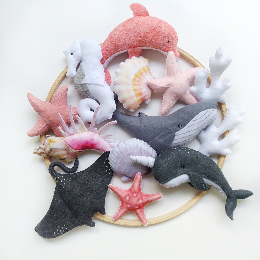 Nautical Mobile for Nursery, Ocean Baby Mobile, Narwhal Mobile, Whale