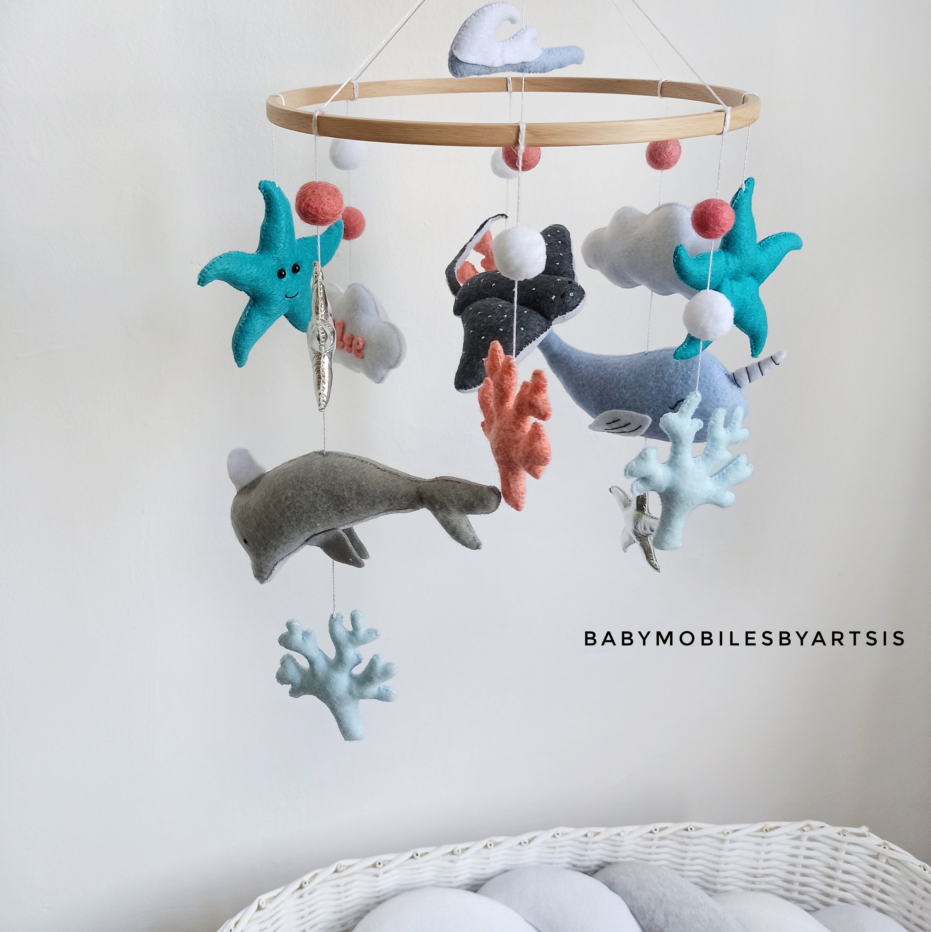 Under the Sea Mobile Ocean Nursery Mobile Dolphin Mobile Etsy