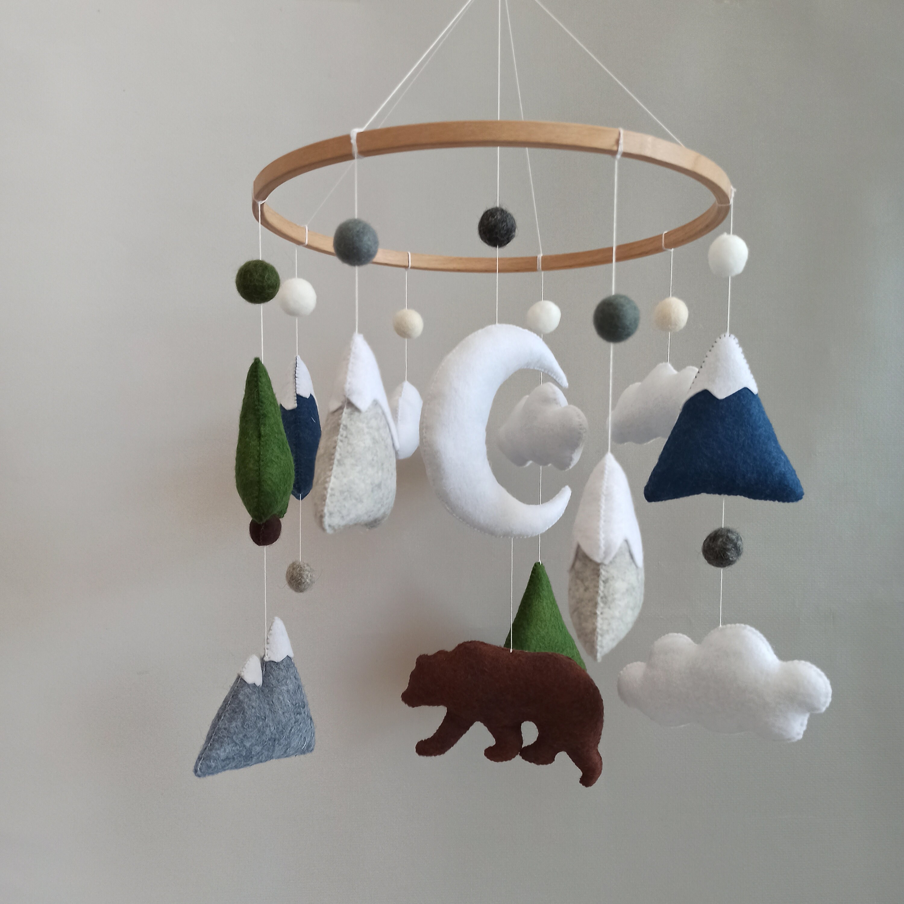 Woodland baby mobile Woodland nursery Forest animals mobile Etsy