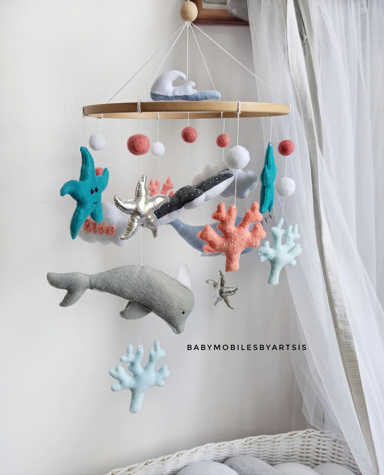 Under the Sea Mobile Ocean Nursery Mobile Dolphin Mobile Etsy