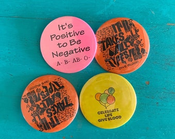 Vintage Set of 4 Blood Drive Pins