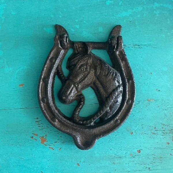 Vintage Cast Iron Horse Front Door Knocker