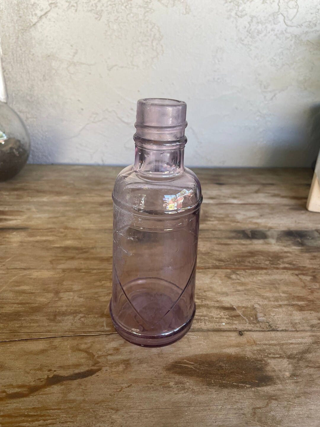 Vintage Purple Glass Bottle Etsy