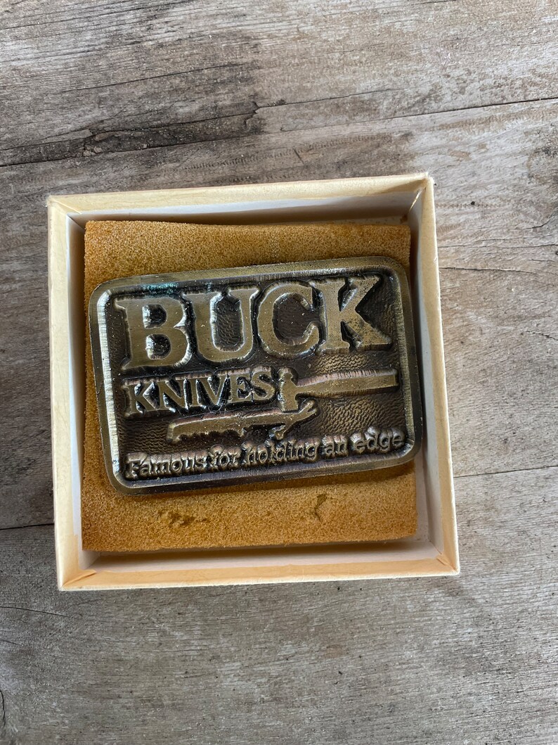 Vintage Buck Knives Belt Buckle Model No. 144 With Box Etsy