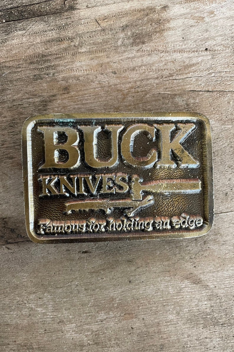 Vintage Buck Knives Belt Buckle Model No. 144 With Box Etsy