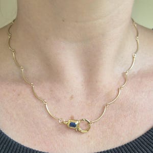 Bendy Scallop Bar Link Necklace: 14k Gold Filled Chain Necklace or Sterling Silver
