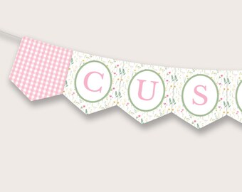 Floral Party Banner: Editable Canva Template (Digital Download)