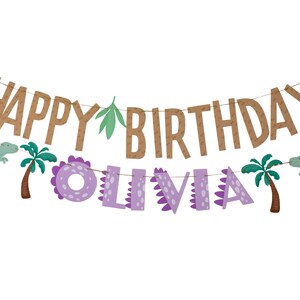 Pink & Gold Dinosaur Birthday Banner For Girls - T-Rex With Tutu & Tiara Decor, Pre-Strung Happy Birthday Sign For Dino Party
