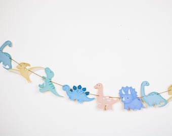 Verjaardagsslinger dinosaurus: afdrukbare feestbanner (direct downloaden)