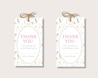Floral Thank You Tags | Editable Canva Template | Printable Favor Tags