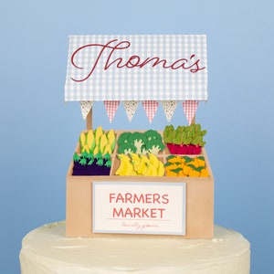 Farmers Market Cake Topper - Farmers Market Cake Decoration - Farmers Market Birthday Decoration -  Farmers Market Stand