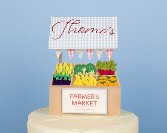 Farmers Market Cake Topper - Farmers Market Cake Decoration - Farmers Market Birthday Decoration -  Farmers Market Stand