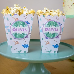 Dinosaur Popcorn Box Dino Treat Box Dinosaur Birthday Party Dino ...
