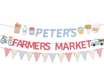 Farmers Market Banner - Farmer Market Birthday Decoration - Farmers Market Garland - Farmers Market Kids Party