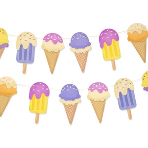 Ice Cream Garland - Summer Party Decoration - Ice Cream Birthday Banner - Ice Cream Party