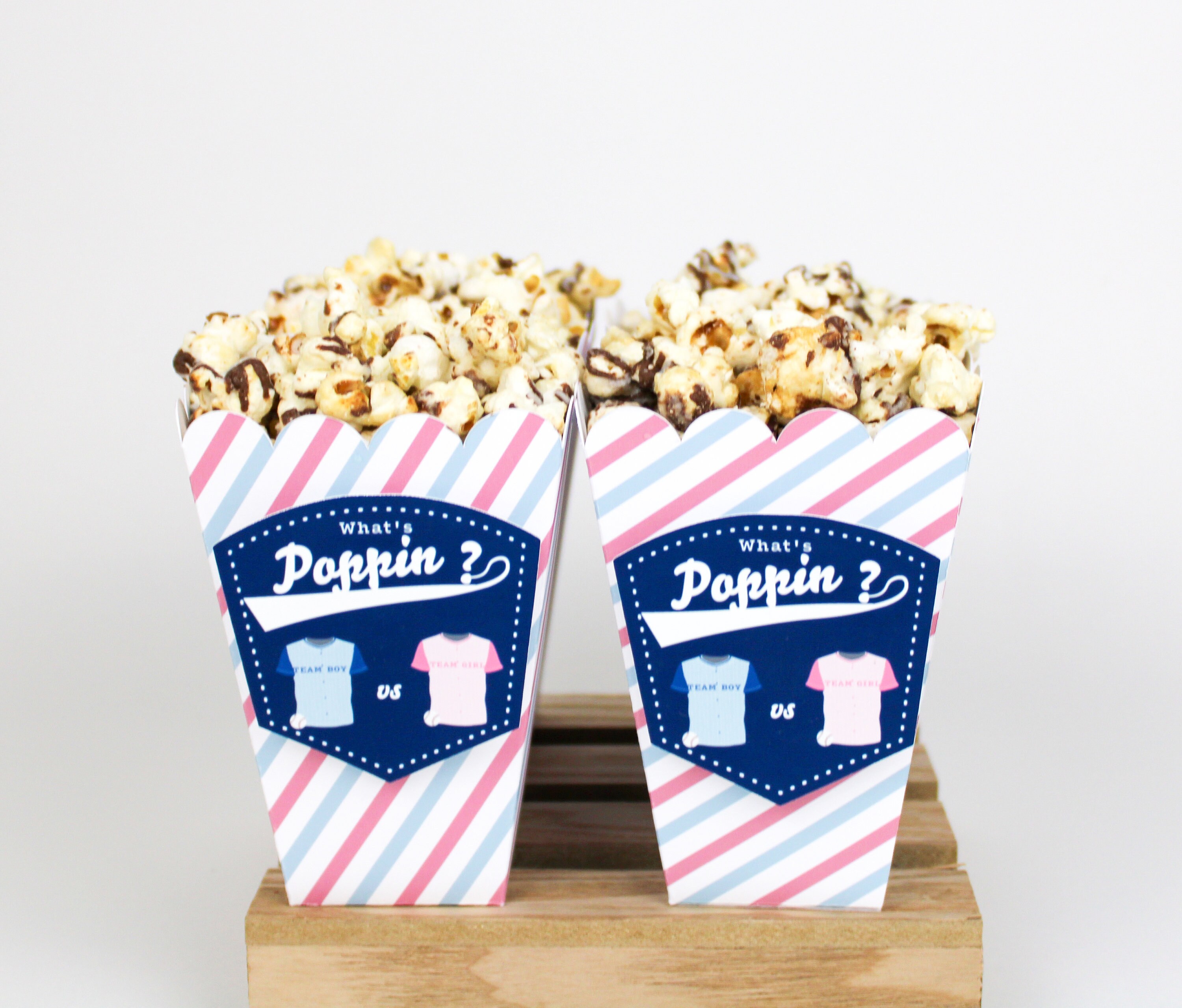 Gender Reveal Popcorn Box Baby Shower Popcorn Box Gender Etsy
