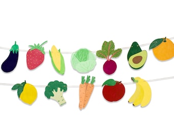 Farmers Market Garland: Fruits & Vegetables Party Banner