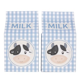 Printable Milk Box - Milk Favor Box - Farmers Market Birthday Decoration - Farm Birthday Decoration - Paper Milk Box
