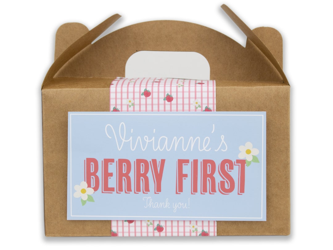 Strawberry Party Favor Box Berry First Birthday Treat Etsy
