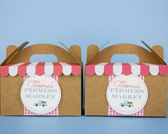 Farmers Market Favor Box - Farmers Market Party Treat - Farmer Market Birthday Party - Farmers Market Party  - Farmer Market Favors