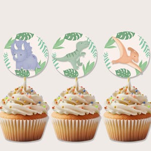 Dinosaurier Cupcake Topper - Dinosaurier Cupcake Dekor - Dinosaurier-Geburtstagsparty - Printable & Instant Download