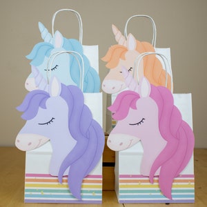 Bolsas de regalo de unicornio arcoíris para fiestas: decoración de cumpleaños