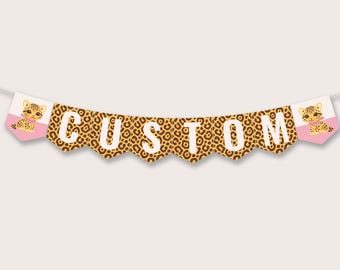Feline Party Banner: Customizable Party Decor (Canva Template)