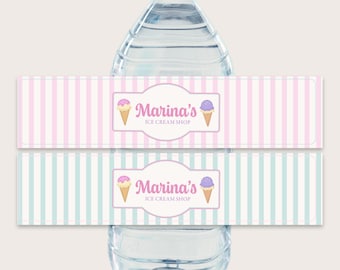Ice Cream Bottle Labels: Personalized Summer Party Decor (Printable & Editable)