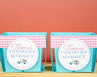 Farmers Market Favor Box - Farmers Market Berry Box - Farmer Market Birthday Party - Farmers Market Treat Box - Farmer Market Goodies