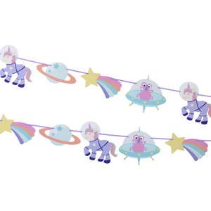 Space Unicorn Garland: Astronaut Birthday Party Banner