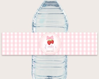 Strawberry Bottle Labels - Printable & Customizable