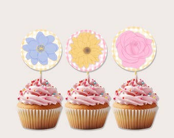 Printable Flower Cupcake Topper