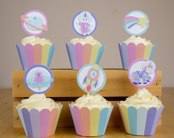 Space Unicorn Cupcake Decoration - Unicorn Cupcakes - Space Unicorn Cupcake Topper - Unicorn Birthday Decorations - Rainbow Birthday